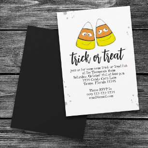 Invitation Halloween Trick Or Treat Mignon Bonbon en Forme de