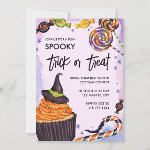 Invitation Halloween Trick ou Treat Cupcake