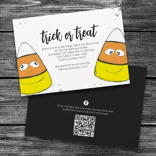 Invitation Halloween Trick Ou Treat mignon Corn de bonbons si
