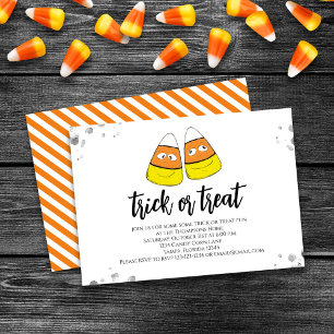 Invitation Halloween Trick Ou Treat mignon Corn de bonbons si
