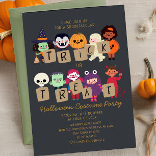 Invitation Halloween Trick ou Treat Spooktacular CostumeParty