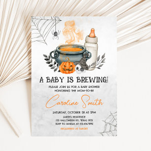 Invitation Halloween Un bébé brasse du Baby shower