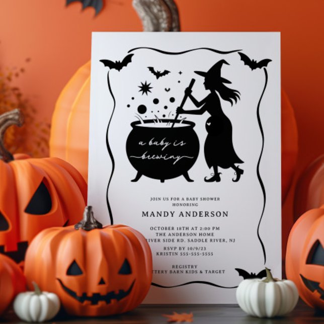 Invitation Halloween Un bébé brasse du Baby shower (Créateur téléchargé)