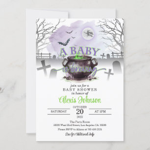 Invitation Halloween Un bébé brasse du Baby shower (P/G)