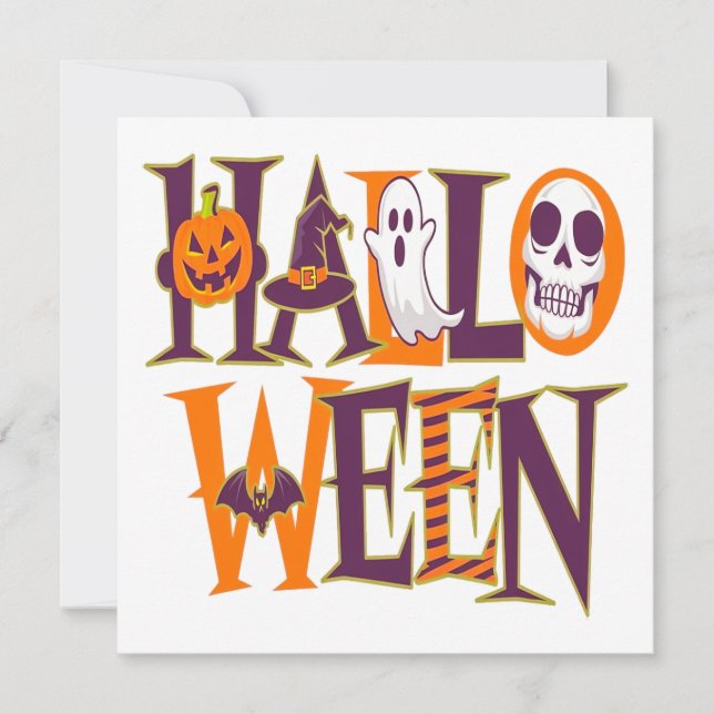 Invitation Halloween vibrant colorful (Devant)