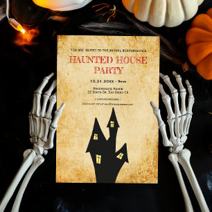 Invitation Halloween vintage Haunted house party