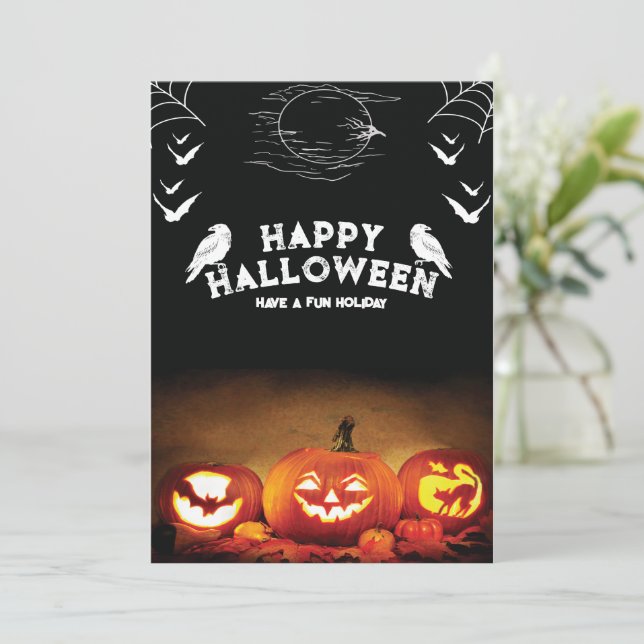 Invitation Halloween vintage, Invitation fête Hall (Debout devant)