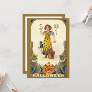 Invitation Halloween vintage Se préparer pour la fête