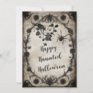 Invitation Halloween vintages Roses noirs