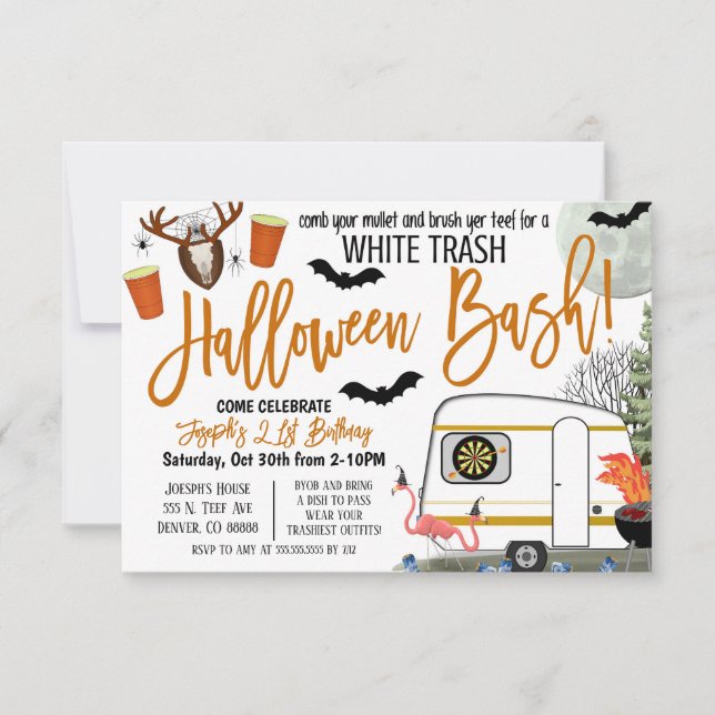 Invitation Halloween White Trash Bash (Devant)