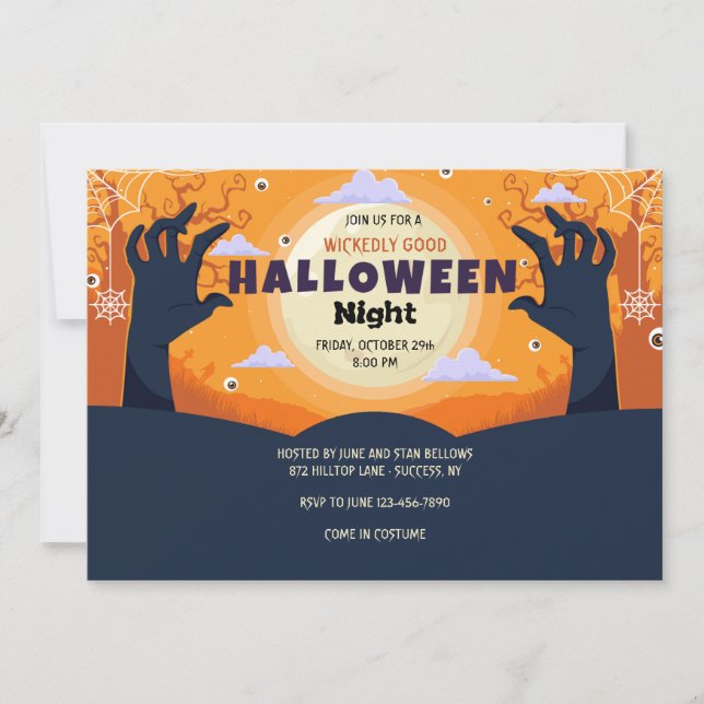Invitation Halloween Wicktly Good Times (Devant)