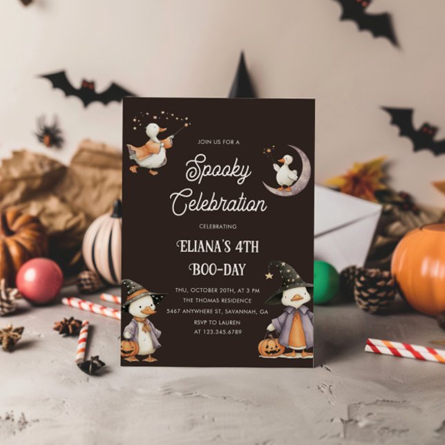 Invitation Halloween Witchy Goose Anniversaire de enfant Éffr (Créateur téléchargé)