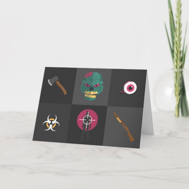 Invitation halloween zombie hunter (Devant)