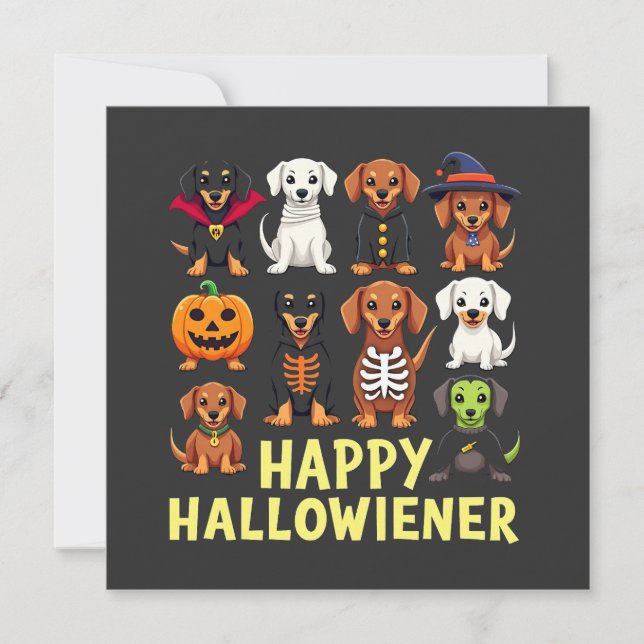 Invitation Hallowiener Éffrayant Halloween Chien Weiner (Devant)