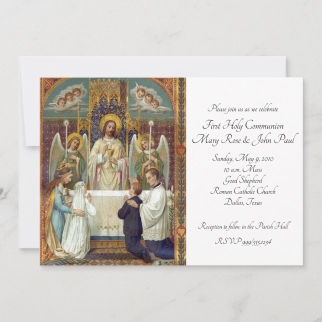 Invitation Halte dans la première communion de crainte (Devant)