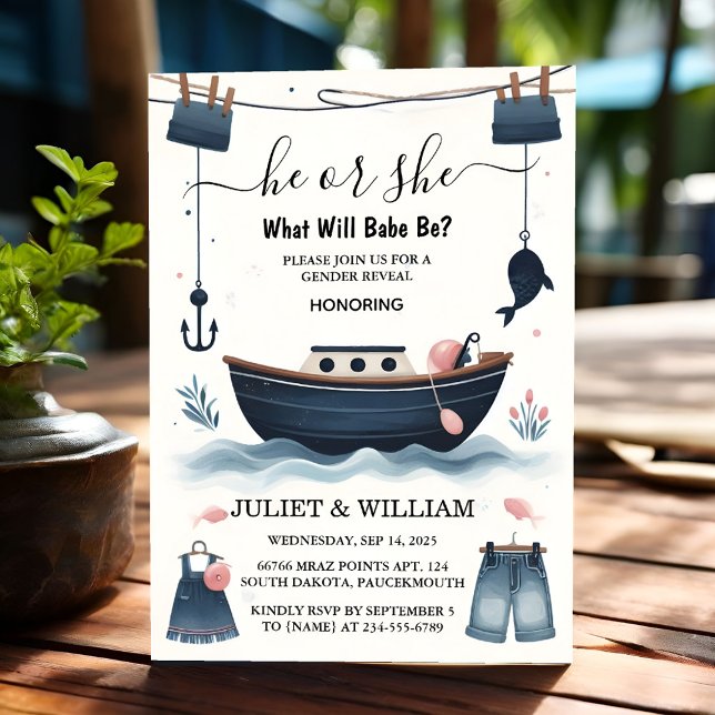 Invitation Hameçon Bait Amusant Bois Poisson Pêche Sexe Révél (Créateur téléchargé)