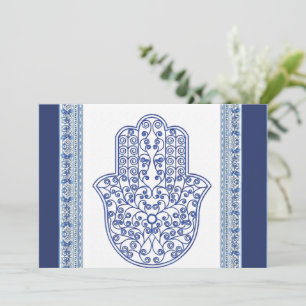 Invitation hamsa*tunis*maroc*henné*bleu