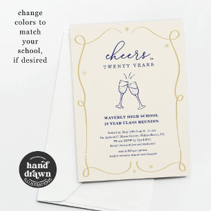 Invitation Hand Drake Cheers N'Importe Quelle Année Classe Ré