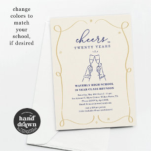 Invitation Hand Drake Cheers N'Importe Quelle Année Classe Ré