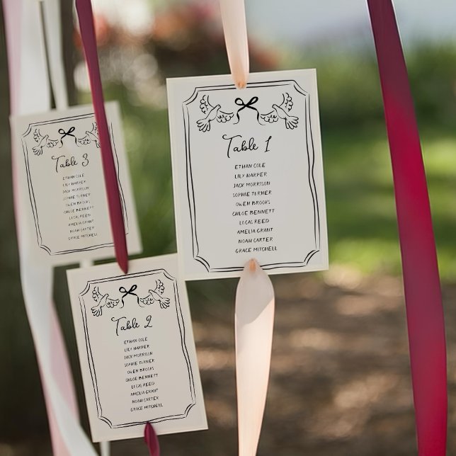 Invitation Hand drawn Funky Doodle Wedding Table Seating (Créateur téléchargé)