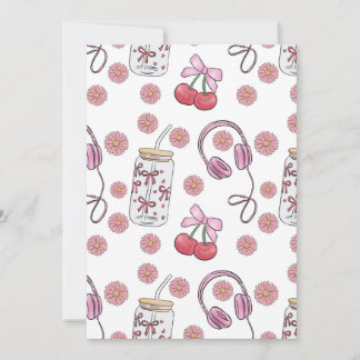 Invitation Hand-drawn Pink Girly Elements Seamless Pattern