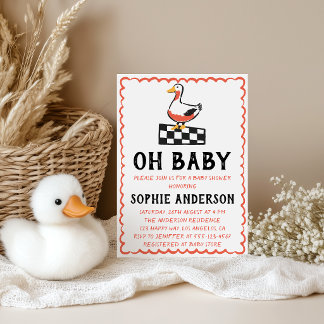 Invitation Hand Drawn Rustic Goose Oh Baby Shower