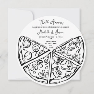 Invitation Hand Drawn That's Amore Pizza Fiançailles italien