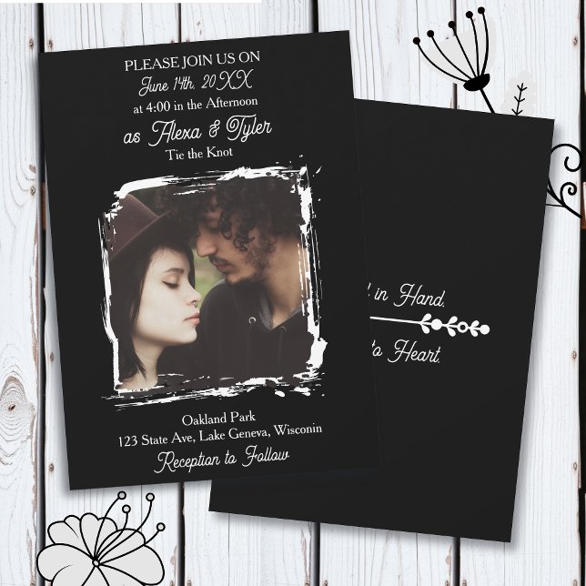 Invitation Hand in Hand, Heart to Heart | Photo Wedding (Créateur téléchargé)