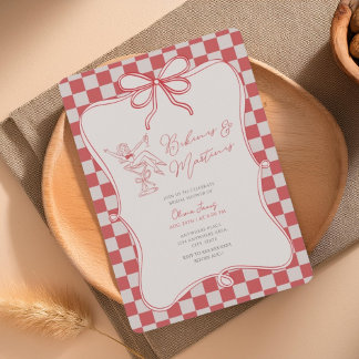 Invitation Handrawn, Bikinis and martinis bridal shower