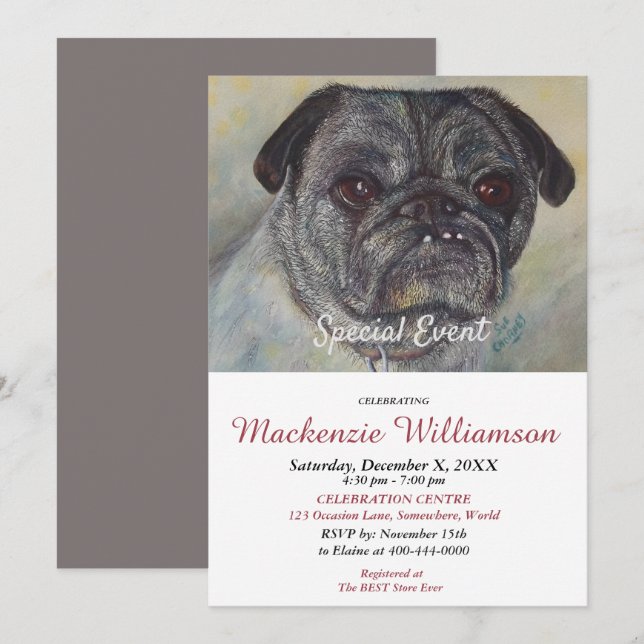 INVITATION HANDSOME CARLIN SOUHAITE UN JOLI ANNIVERSAIRE (Devant / Derrière)