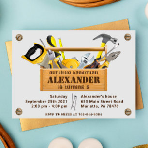 Invitation Handyman Outils et Gadgets Fête d'anniversaire