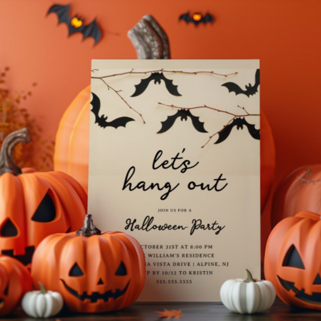 Invitation Hang Bats fête d'Halloween (Créateur téléchargé)
