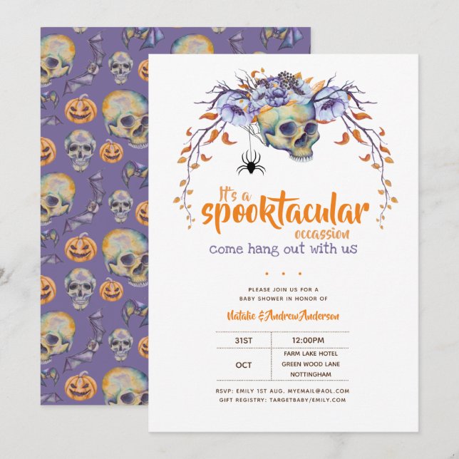 Invitation Hang Out With Us Spotacular Halloween GothSpider (Devant / Derrière)