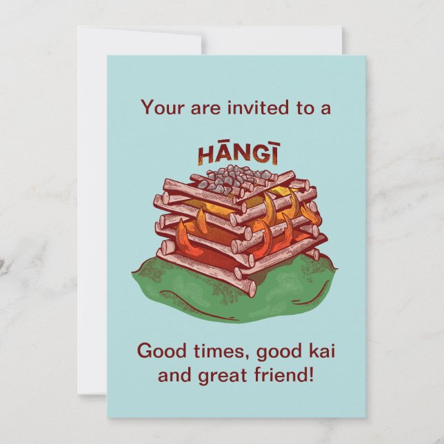 Invitation Hangi Maori Cuisine Nourriture Kai (Devant)