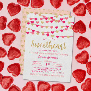 Invitation Hanging Love Hearts Petit Amoureux Anniversaire
