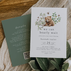 Invitation HANNAH QR Nous pouvons attendre le Baby shower des