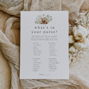Invitation HANNAH Woodland Ce qui est dans votre sac à main C