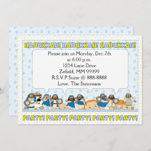Invitation Hanoukka Card Party 7" x 5" Personnalis