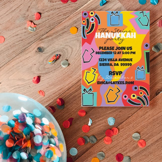 Invitation Hanoukka Hanoukka Happy Art (Hope you enjoy my newest Hanukkah/Chanukah designs to get your party started!)