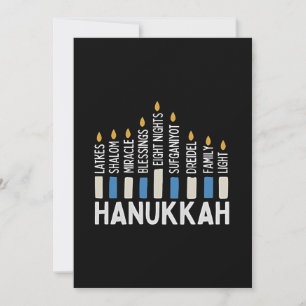 Invitation Hanoukka Juif de la fête juive Menorah Juif