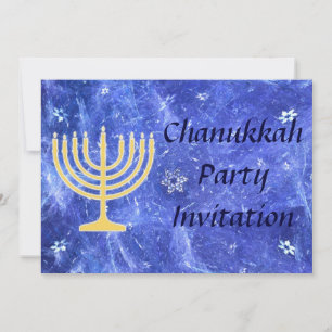 Invitation Hanoukka Snowstorm Menorah