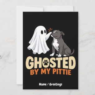 Invitation Hanté Par Mon Pittie Mignon Fantôme de Pitbull Hal