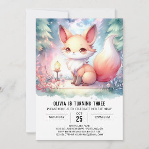 Invitation Happable Printable Fox Anniversaire numérique