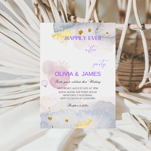 Invitation Happily Ever After abstract color Wedding Party (Créateur téléchargé)