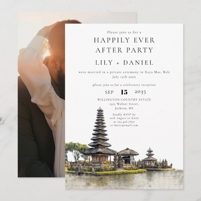 Invitation Happily Ever After Bali Wedding Photo (Devant / Derrière)