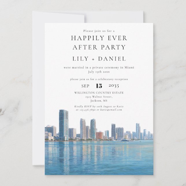 Invitation Happily Ever After Miami Wedding (Devant)