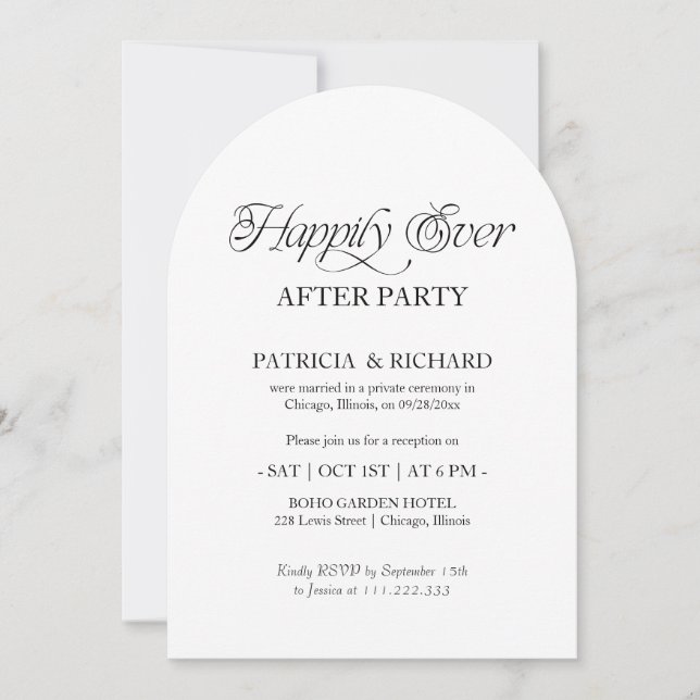 Invitation Happily Ever After Party Elopement Photo Arch (Devant)