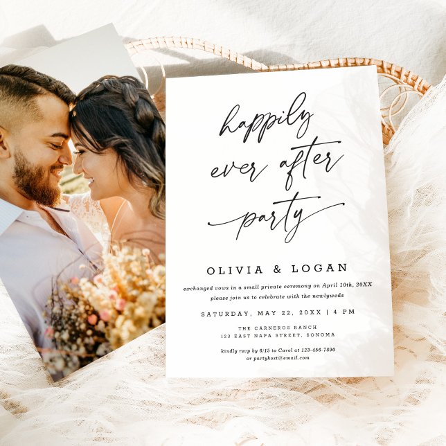 Invitation Happily Ever After Party Script Wedding Elopement (Créateur téléchargé)