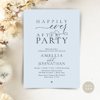 Invitation Happily Ever After Party Wedding Elopement Dinner