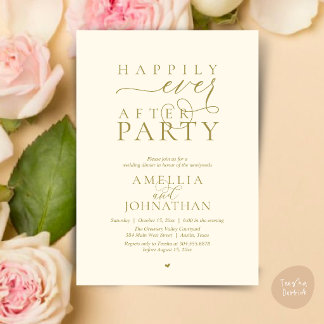 Invitation Happily Ever After Party Wedding Elopement Dinner